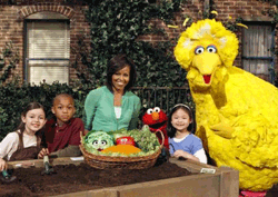 Michelle Obama promotes healthy eating