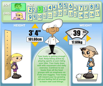 bmi calculator for kids with healthy messages
